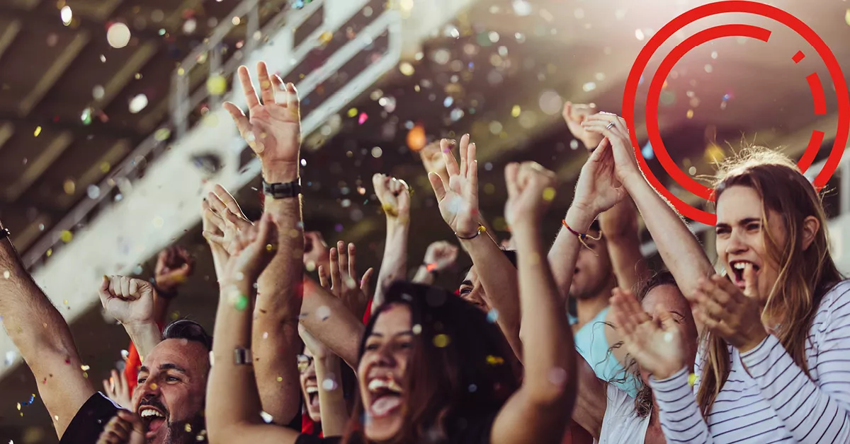 people clapping, celebrating, confetti